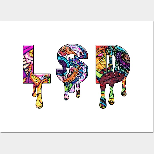 LSD Colorful Drippy Hallucinations Wall Art by Qkibrat